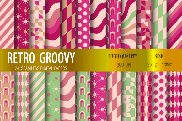Groovy Digital Papers, 70s Retro Pattern Review