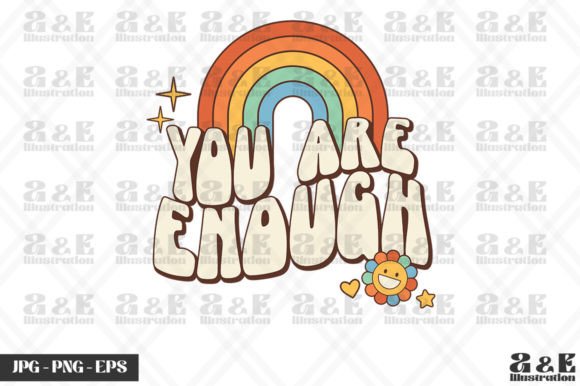 Retro Your Are Enough Mental Health